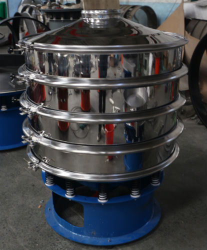 Stainless steel rotary vibrating sieving machine filters plastic particles and powders