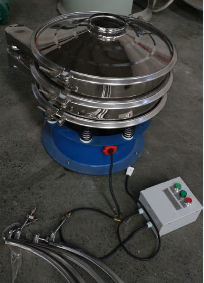 Industrial Single Layer Cocoa Powder / Calcium Gluconate Powder Ultrasonic Vibrating Separator Screen For Sale