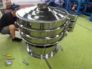 Circular Stainless Steel Vibrating Screen Sieve Machine For Grain
