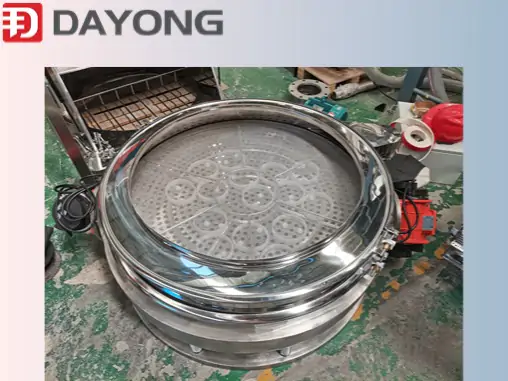 Single Deck Dual Motor Direct Discharge Vibrating Screen For Food Industry