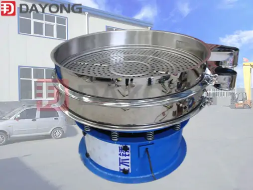 Separation of sand and gravel by rotary vibrating screen